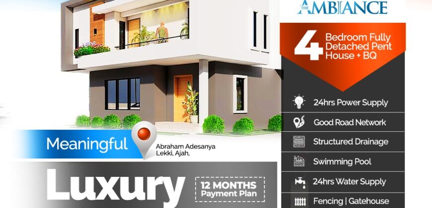 Beautiful 4 Bedroom Terrace with Bq at The Ambiance Estate Abraham Adesanya