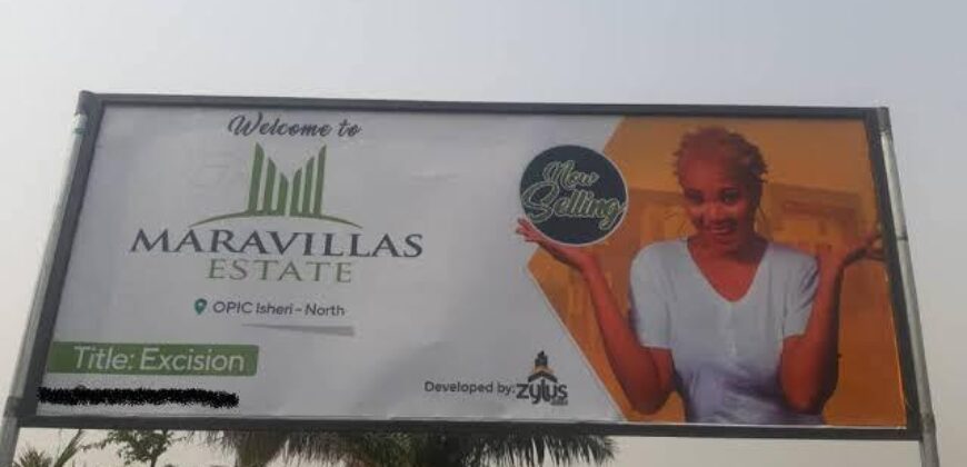 600sqm LANDS IN MARAVILLAS ESTATE AT ISHERI-NORTH OPIC LAGOS