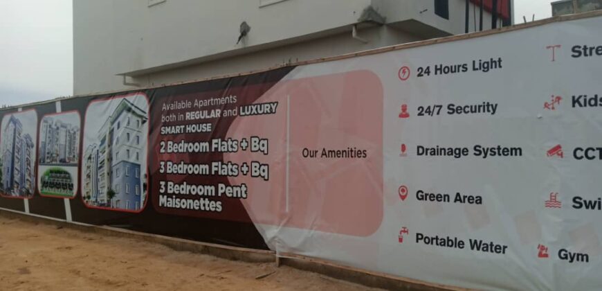 MODERNLY BUILT 3 BEDROOM FLAT WITH BQ AT PERIDOT HEIGHTS SANGOTEDO