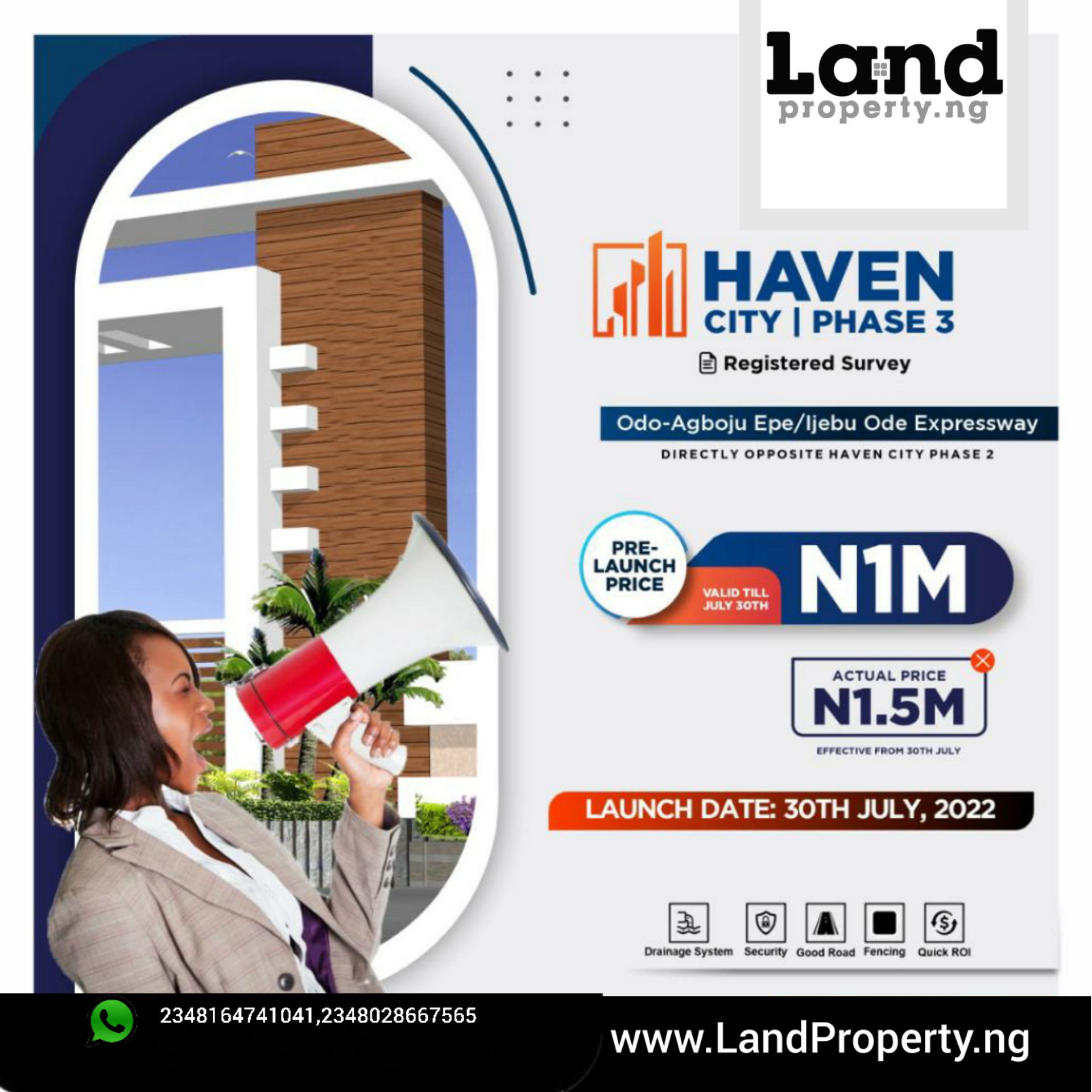 HAVEN CITY ESTATE  PHASE 3, ODO- AGBOJU, EPE, LAGOS
