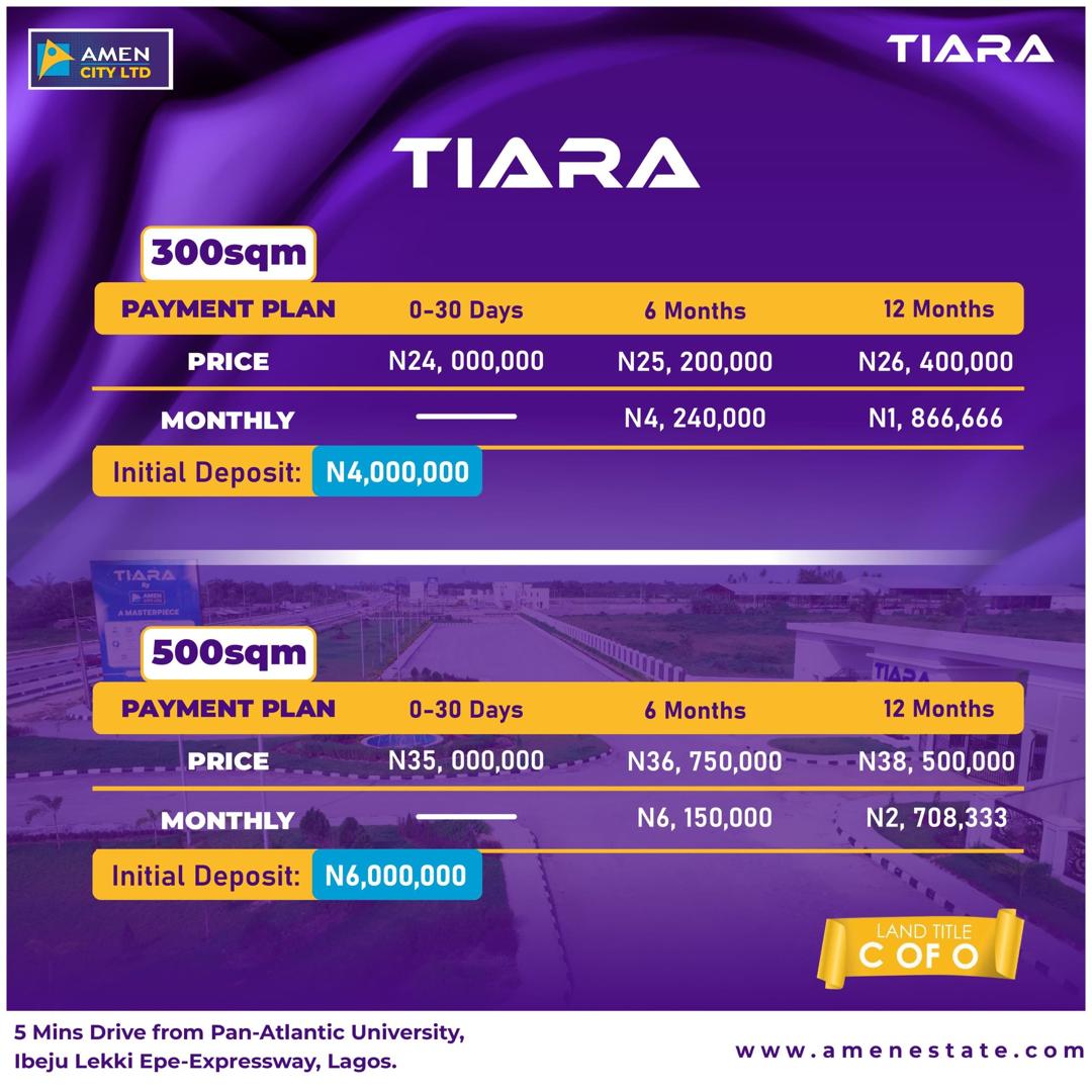 Product of the week: Tiara by Amen City Ltd: A Classy Investment in Ibeju-Lekki, Lagos